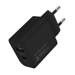 Мережевий зарядний пристрій ColorWay V2 USB + USB Type-C 20W (CW-CHS025QPD-BK) Black