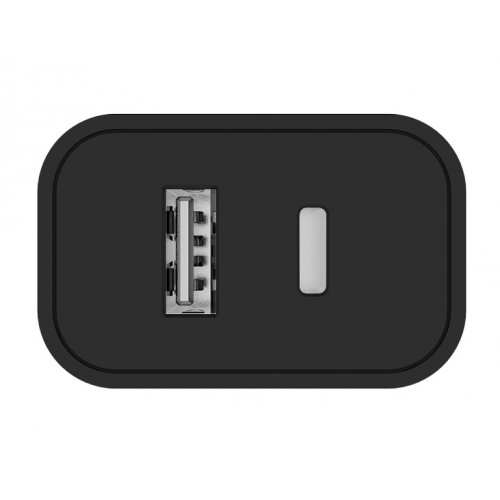 Купить Сетевое зарядное устройство ColorWay V2 USB + USB Type-C 20W (CW-CHS025QPD-BK) Black - цена в Харькове, Киеве, Днепре, Одессе
в интернет-магазине Telemart фото