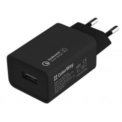 Мережевий зарядний пристрій ColorWay USB 18W (CW-CHS013Q-BK) Black