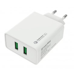 Мережевий зарядний пристрій ColorWay 2 x USB 36W (CW-CHS017Q-WT) White