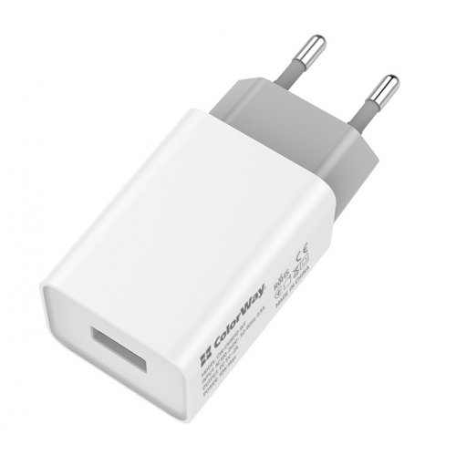 Купить Сетевое зарядное устройство ColorWay USB 10W (CW-CHS012-WT) White - цена в Харькове, Киеве, Днепре, Одессе
в интернет-магазине Telemart фото