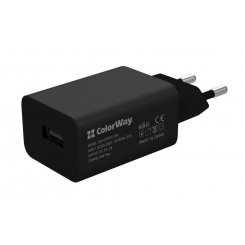 Сетевое зарядное устройство ColorWay USB 10W + Cable USB Type-C (CW-CHS012CC-BK) Black
