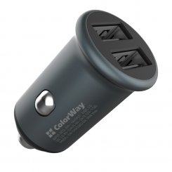 Автомобільний зарядний пристрій ColorWay 2 x USB 36W (CW-CHA036Q-GR) Grey