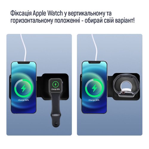 Купить Беспроводное зарядное устройство ColorWay MagSafe Duo Charger 15W for iPhone (CW-CHW32Q-BK) Black - цена в Харькове, Киеве, Днепре, Одессе
в интернет-магазине Telemart фото