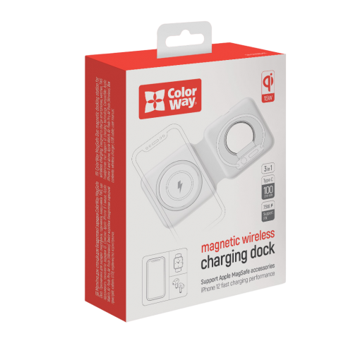 Купить Беспроводное зарядное устройство ColorWay MagSafe Duo Charger 15W for iPhone (CW-CHW32Q-WT) White - цена в Харькове, Киеве, Днепре, Одессе
в интернет-магазине Telemart фото