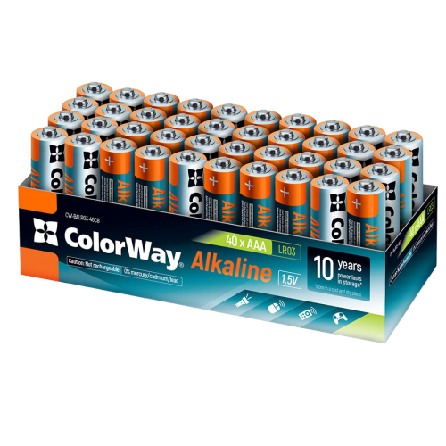 Купити Батарейки ColorWay AAA Alkaline Power 40шт (CW-BALR03-40CB) - ціна в Києві, Львові, Вінниці, Хмельницькому, Франківську, Україні | інтернет-магазин TELEMART.UA фото