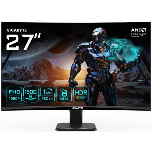 Купить Монитор Gigabyte 27" GS27FC Black - цена в Харькове, Киеве, Днепре, Одессе
в интернет-магазине Telemart фото