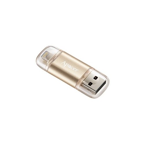 Купить Накопитель Apacer AH190 Lightning Dual USB 3.1 32GB Gold (AP32GAH190C-1) - цена в Харькове, Киеве, Днепре, Одессе
в интернет-магазине Telemart фото