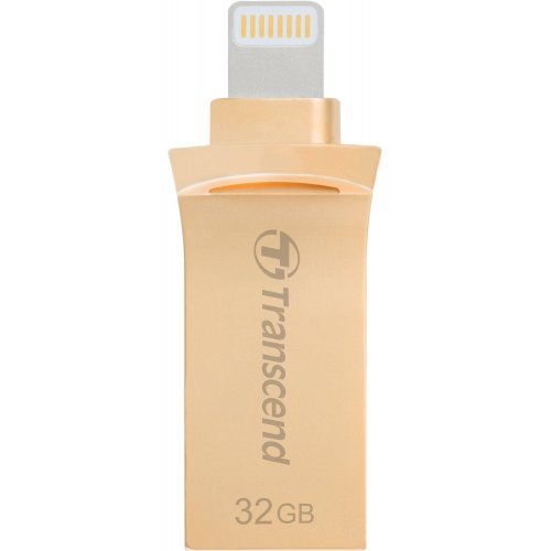 Купити Накопичувач Transcend JetDrive Go 500 32GB Gold USB 3.1/Lightning (TS32GJDG500G) - ціна в Києві, Львові, Вінниці, Хмельницькому, Франківську, Україні | інтернет-магазин TELEMART.UA фото