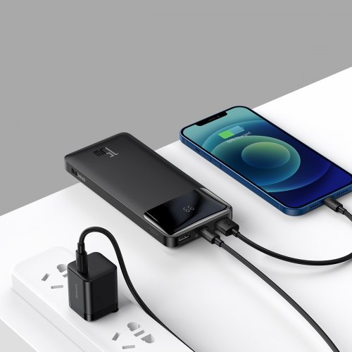 Купити Powerbank Baseus Bipow 10000mAh 15W (PPDML-I01) Black - ціна в Києві, Львові, Вінниці, Хмельницькому, Франківську, Україні | інтернет-магазин TELEMART.UA фото