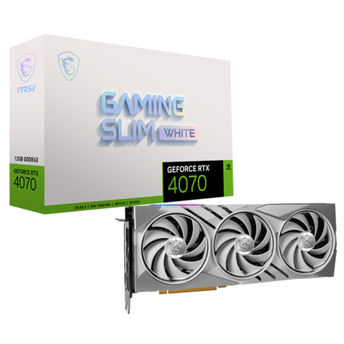 Фото Видеокарта MSI GeForce RTX 4070 GAMING SLIM WHITE 12288MB (RTX 4070 GAMING SLIM WHITE 12G)