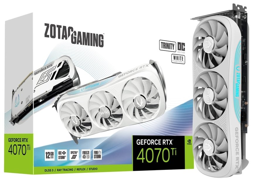 Купить Видеокарта Zotac GeForce RTX 4070 Ti Trinity White OC 12288MB ...
