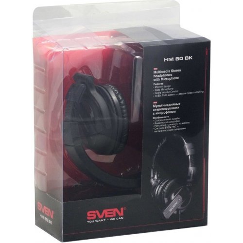 Купить Наушники SVEN HM-80BK Black - цена в Харькове, Киеве, Днепре, Одессе
в интернет-магазине Telemart фото