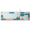 Фото Клавиатура AULA F2088 PRO Mechanical KRGD blue plus 9 Orange keys (6948391234908) White/Blue