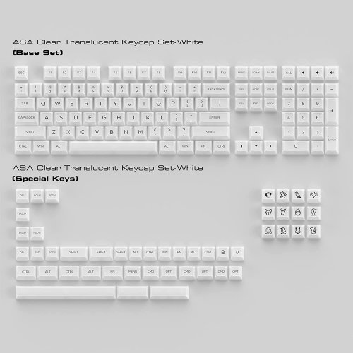 Купить Набор кейкапов AKKO ASA Clear printed keycap V2 Fullset (6925758621342) White - цена в Харькове, Киеве, Днепре, Одессе
в интернет-магазине Telemart фото