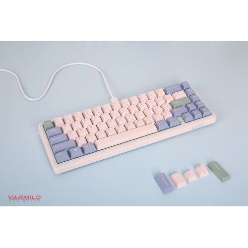 Photo Keyboard Varmilo Minilo VXT67 Eucalyptus RGB Gateron G Pro 2.0 Red Hot-Swap (A42A046E0A5A01A039) Pink