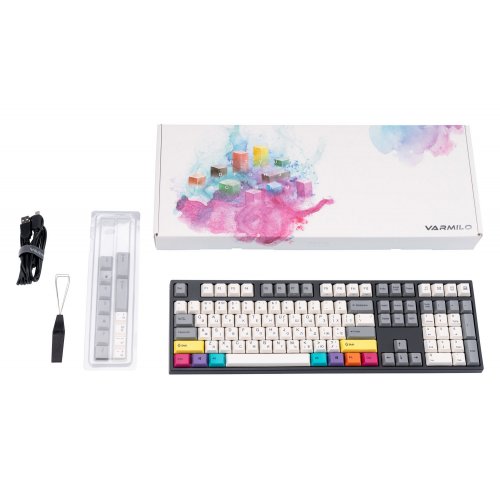 Купити Клавіатура Varmilo VEA108 CMYK White Led Cherry Mx Red (A26A024D4A3A17A007) Black - ціна в Києві, Львові, Вінниці, Хмельницькому, Франківську, Україні | інтернет-магазин TELEMART.UA фото