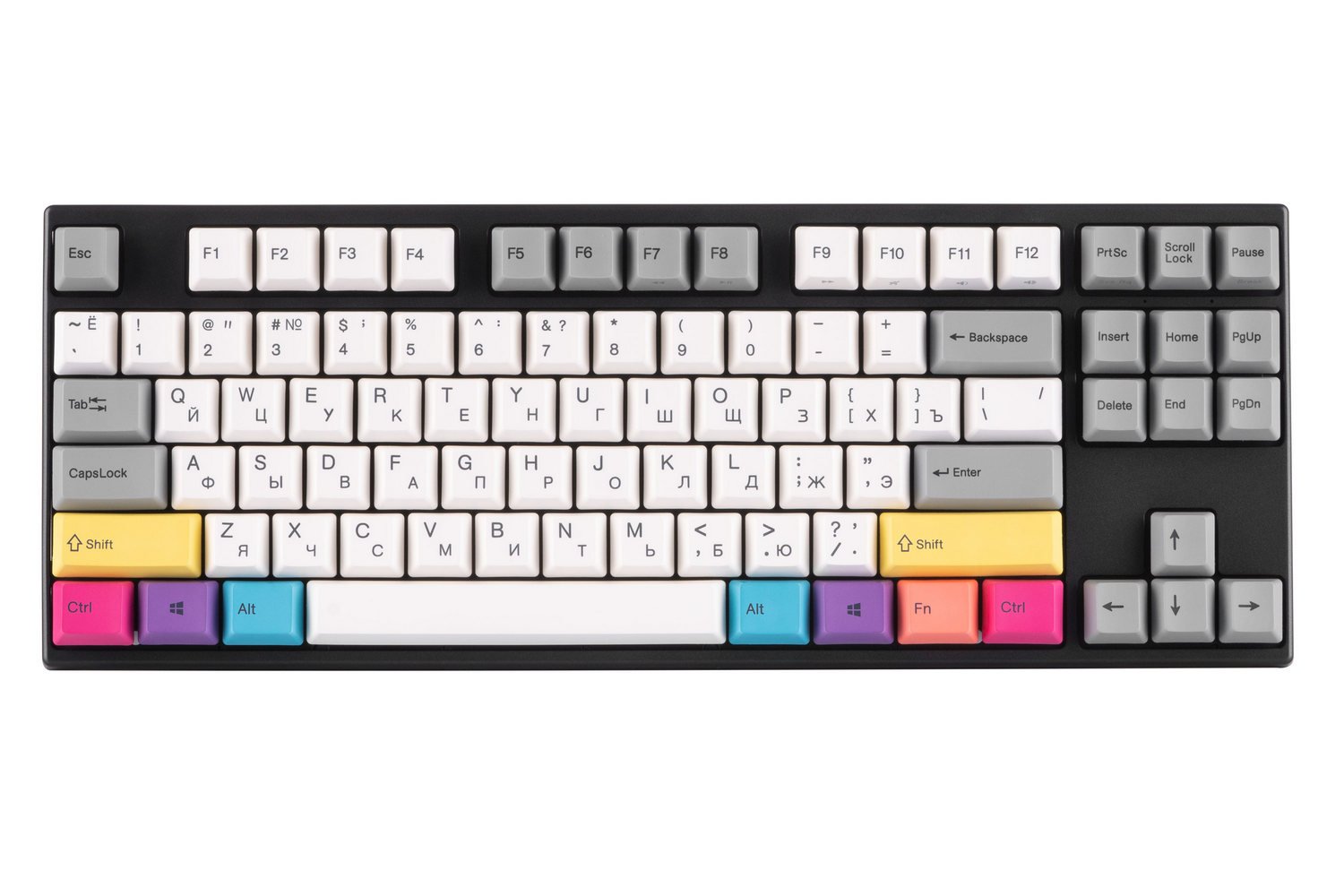 Купить Клавиатура Varmilo VEA87 CMYK White Led Cherry Mx Red  (A23A024D4A3A17A007) Black - цена в Харькове, Киеве, Днепре, Одессе в  интернет-магазине Telemart