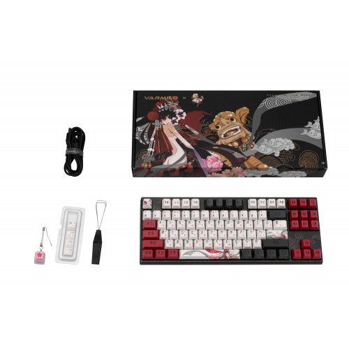 Купити Клавіатура Varmilo VEM87 Beijing Opera White Led EC V2 Sakura (A33A028A9A3A17A025) Black - ціна в Києві, Львові, Вінниці, Хмельницькому, Франківську, Україні | інтернет-магазин TELEMART.UA фото