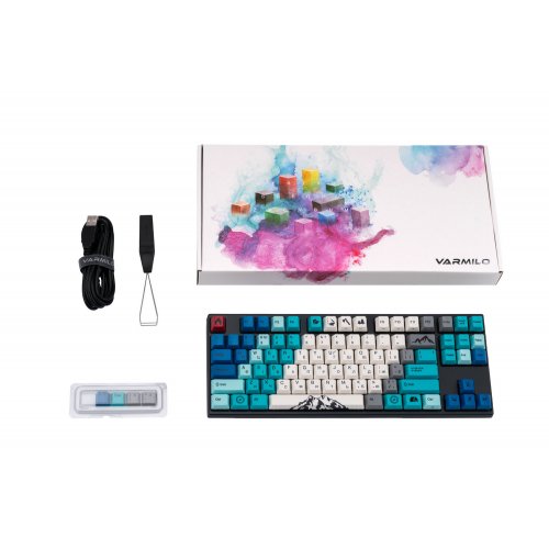 Photo Keyboard Varmilo VEM87 Summit R1 White Led EC V2 Sakura (A33A050A9A3A17A007) Blue