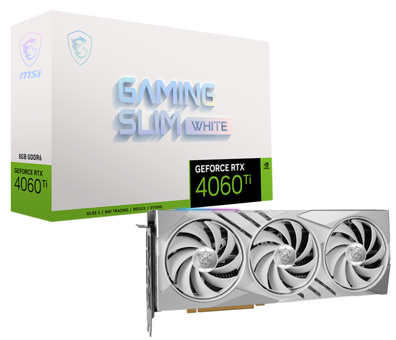 Купить Видеокарта MSI GeForce RTX 4060 Ti GAMING SLIM WHITE 8192MB (RTX ...