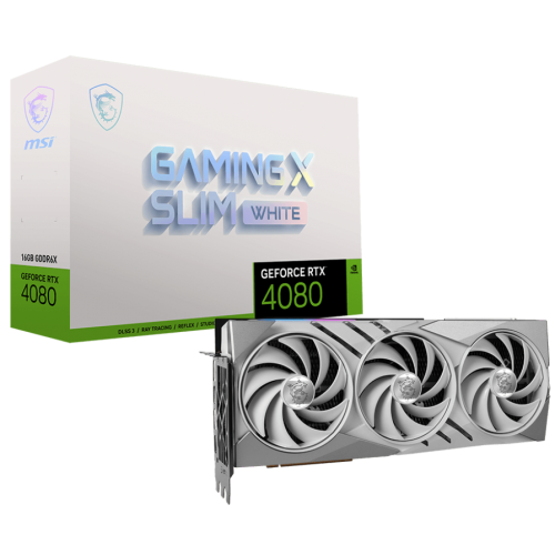 Фото Видеокарта MSI GeForce RTX 4080 GAMING X SLIM WHITE 16384MB (RTX 4080 16GB GAMING X SLIM WHITE)