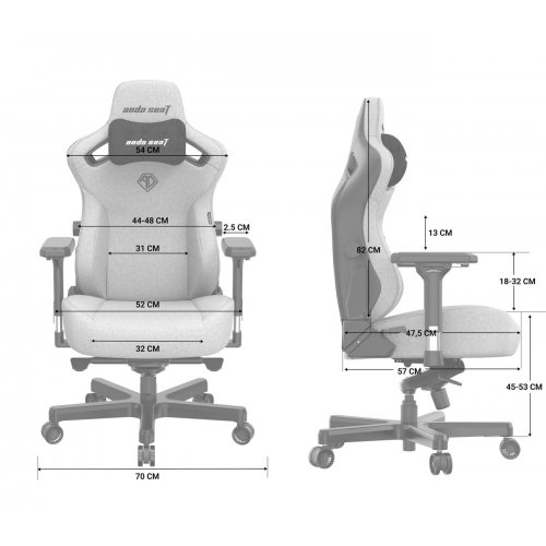 Ігрове крісло Anda Seat Kaiser 3 L (AD12YDC-L-01-B-PV/C) Black купити в Україні: Київ, Львів, Хмельницький, Тернопіль, Івано-Франківськ | Низька ціна, відгуки, характеристики від TELEMART фото