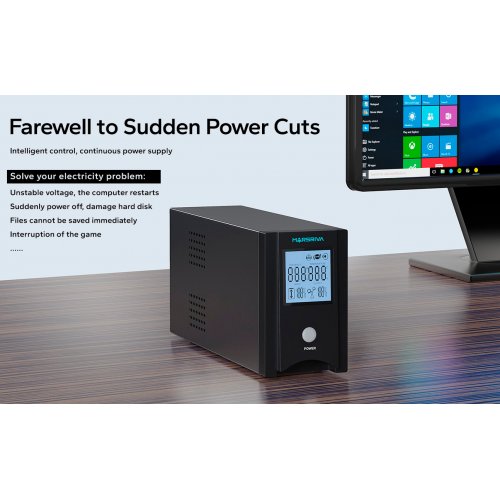 ДБЖ Marsriva 1500VA (MR-UF1500P-H) купити в Україні: Київ, Львів, Хмельницький, Тернопіль, Івано-Франківськ | Низька ціна, відгуки, характеристики від TELEMART фото