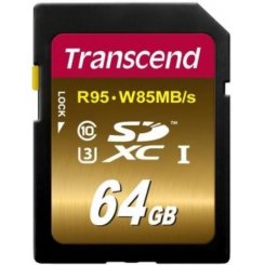 Карта пам'яті Transcend 64GB SDXC C10 UHS-I U3 R95/W85MB/s 4K (TS64GSDU3X)