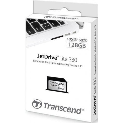 Купити Transcend JetDrive Lite 330 128GB (TS128GJDL330) - ціна в Києві, Львові, Вінниці, Хмельницькому, Франківську, Україні | інтернет-магазин TELEMART.UA фото