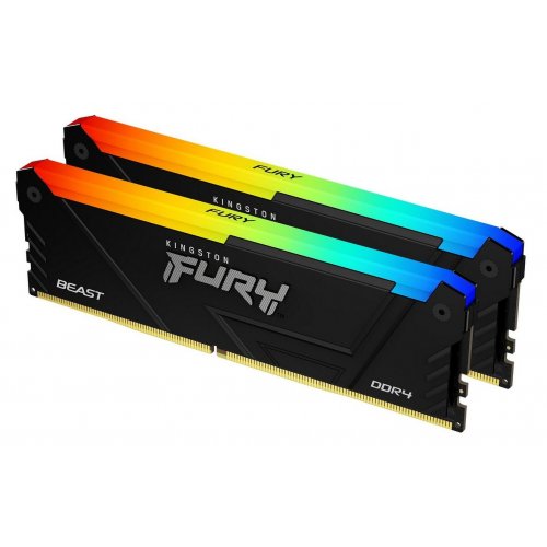Продати ОЗП Kingston DDR4 32GB (2x16GB) 2666Mhz FURY Beast RGB Black (KF426C16BB12AK2/32) за Trade-In у інтернет-магазині Телемарт - Київ, Дніпро, Україна фото