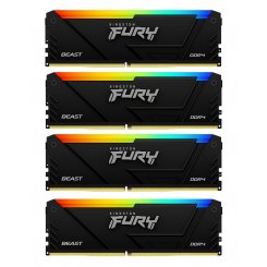 ОЗП Kingston DDR4 64GB (4x16GB) 2666Mhz FURY Beast RGB Black (KF426C16BB12AK4/64)
