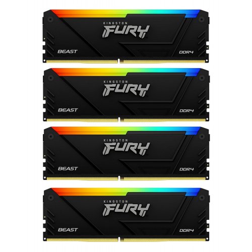 Продати ОЗП Kingston DDR4 64GB (4x16GB) 2666Mhz FURY Beast RGB Black (KF426C16BB12AK4/64) за Trade-In у інтернет-магазині Телемарт - Київ, Дніпро, Україна фото