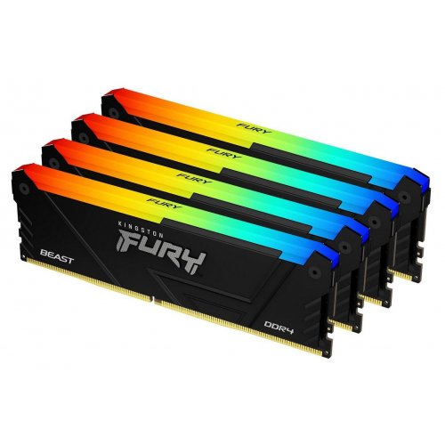Продати ОЗП Kingston DDR4 64GB (4x16GB) 2666Mhz FURY Beast RGB Black (KF426C16BB12AK4/64) за Trade-In у інтернет-магазині Телемарт - Київ, Дніпро, Україна фото