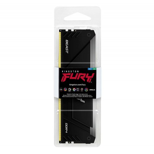 Продать ОЗУ Kingston DDR4 16GB 2666Mhz FURY Beast RGB Black (KF426C16BB2A/16) по Trade-In интернет-магазине Телемарт - Киев, Днепр, Украина фото