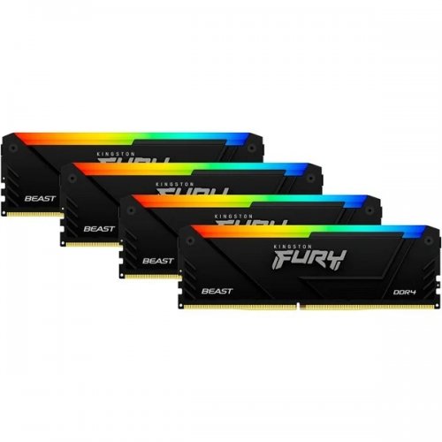 Продати ОЗП Kingston DDR4 128GB (4x32GB) 3200Mhz FURY Beast RGB Black (KF432C16BB2AK4/128) за Trade-In у інтернет-магазині Телемарт - Київ, Дніпро, Україна фото