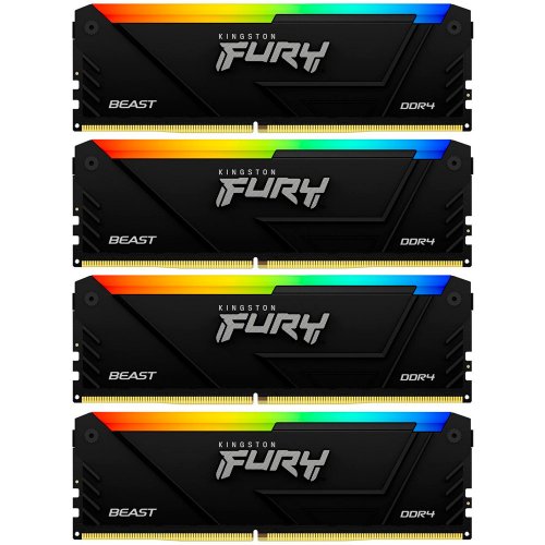 Продати ОЗП Kingston DDR4 128GB (4x32GB) 3600Mhz FURY Beast RGB Black (KF436C18BB2AK4/128) за Trade-In у інтернет-магазині Телемарт - Київ, Дніпро, Україна фото