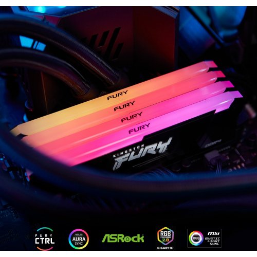 Продати ОЗП Kingston DDR4 128GB (4x32GB) 3600Mhz FURY Beast RGB Black (KF436C18BB2AK4/128) за Trade-In у інтернет-магазині Телемарт - Київ, Дніпро, Україна фото