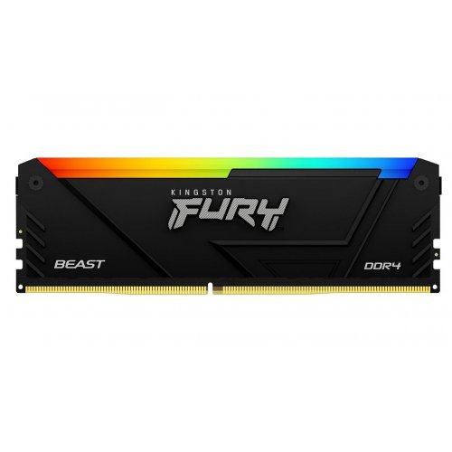 Купить ОЗУ Kingston DDR4 16GB 3733Mhz FURY Beast RGB Black (KF437C19BB12A/16) с проверкой совместимости: обзор, характеристики, цена в Киеве, Днепре, Одессе, Харькове, Украине | интернет-магазин TELEMART.UA фото