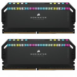 Фото Corsair DDR5 32GB (2x16GB) 6000Mhz Dominator Platinum RGB Black (CMT32GX5M2B6000C30)