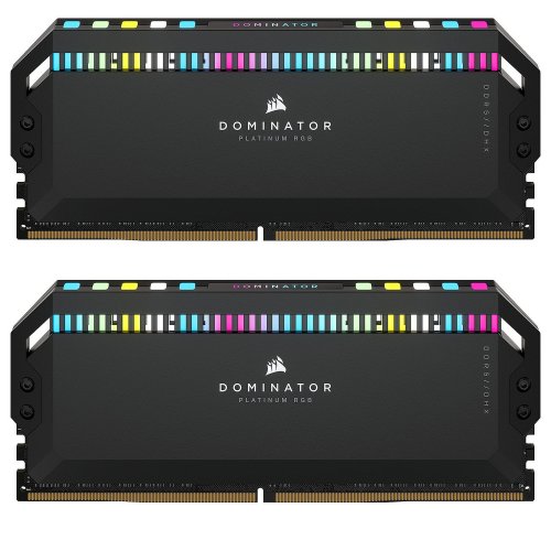 Фото ОЗП Corsair DDR5 32GB (2x16GB) 6000Mhz Dominator Platinum RGB Black (CMT32GX5M2B6000C30)