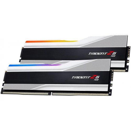 Фото ОЗП G.Skill DDR5 32GB (2x16GB) 6000Mhz Trident Z5 RGB Silver (F5-6000J3636F16GX2-TZ5RW)