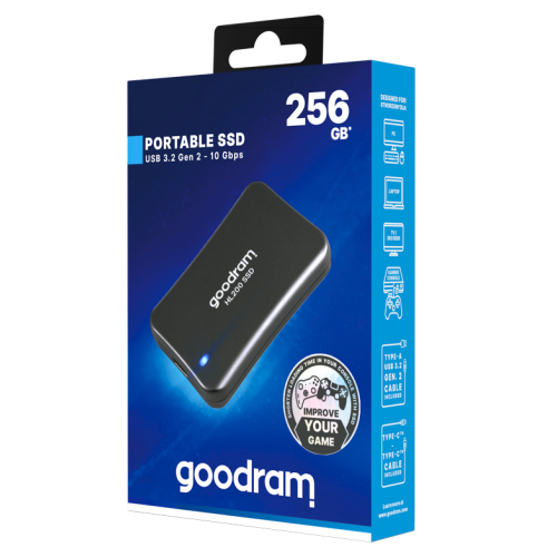 Купить SSD-диск GoodRAM HL200 3D NAND 256GB USB 3.2 Type-C (SSDPR-HL200-256) с проверкой совместимости: обзор, характеристики, цена в Киеве, Днепре, Одессе, Харькове, Украине | интернет-магазин TELEMART.UA фото