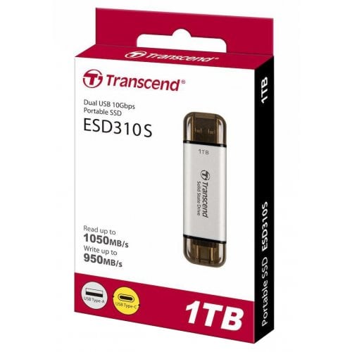 Продати SSD-диск Transcend ESD310 3D NAND 1TB USB + USB Type-C (TS1TESD310S) Silver за Trade-In у інтернет-магазині Телемарт - Київ, Дніпро, Україна фото