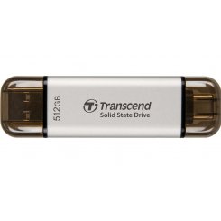 SSD-диск Transcend ESD310 3D NAND 512GB USB + USB Type-C (TS512GESD310S) Silver