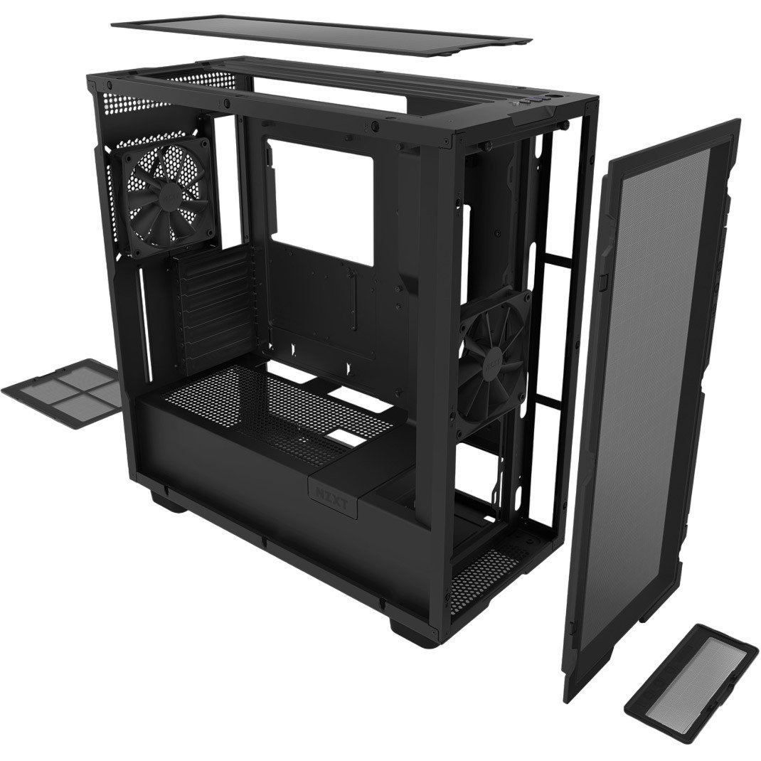 NZXT H7 Flow RGB Edition ATX Mid Tower Case Black Color - H Series (2023)  5056547203539