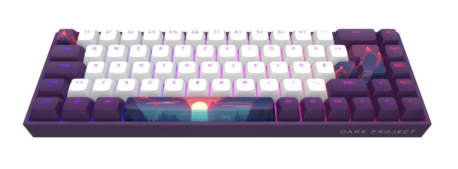 Купить Клавиатура Dark Project 68 Sunrise PBT RGB Mech G3ms Sapphire  (DPP68_GSH_SUNR_ISO_DE) Violet/White - цена в Харькове, Киеве, Днепре,  Одессе в интернет-магазине Telemart