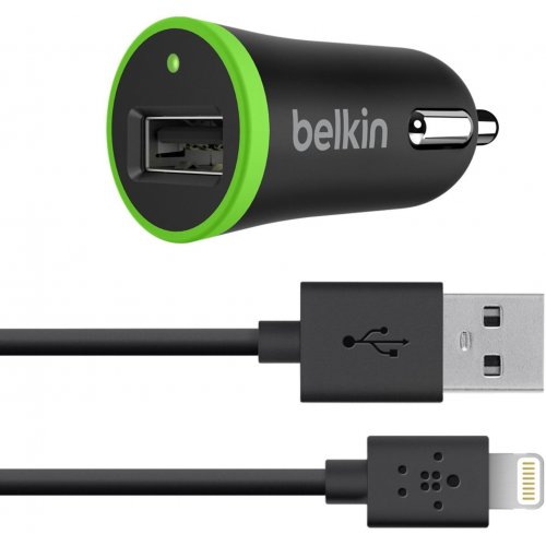 Автомобільний зарядний пристрій Belkin USB Car Charger Lightning 1A (F8J026bt04-BLK) Black купити в Україні: Київ, Львів, Хмельницький, Тернопіль, Івано-Франківськ | Низька ціна, відгуки, характеристики від TELEMART фото
