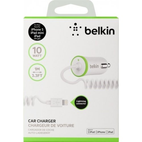 Автомобільний зарядний пристрій Belkin USB Car Charger Lightning 1A (F8J074btWHT) White купити в Україні: Київ, Львів, Хмельницький, Тернопіль, Івано-Франківськ | Низька ціна, відгуки, характеристики від TELEMART фото