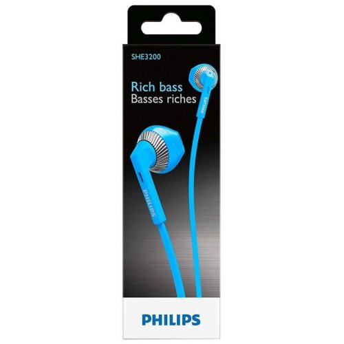 Купити Навушники Philips SHE3200BL/00 Blue - ціна в Києві, Львові, Вінниці, Хмельницькому, Франківську, Україні | інтернет-магазин TELEMART.UA фото